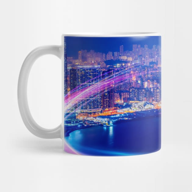 Neon city: Hong Kong, night by Synthwave1950